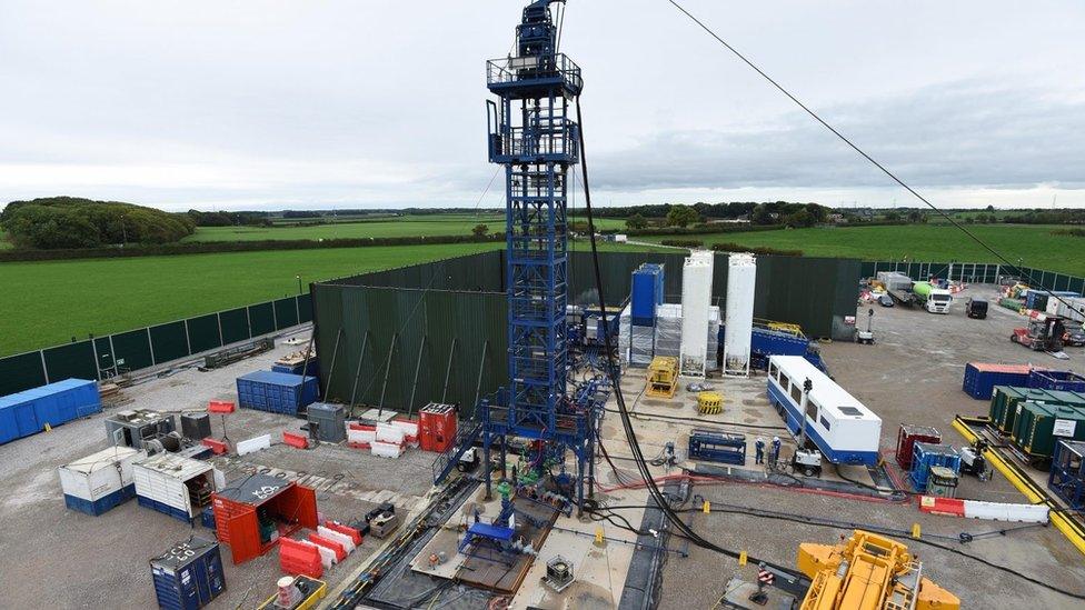 Drilling rig at the Preston New Road site