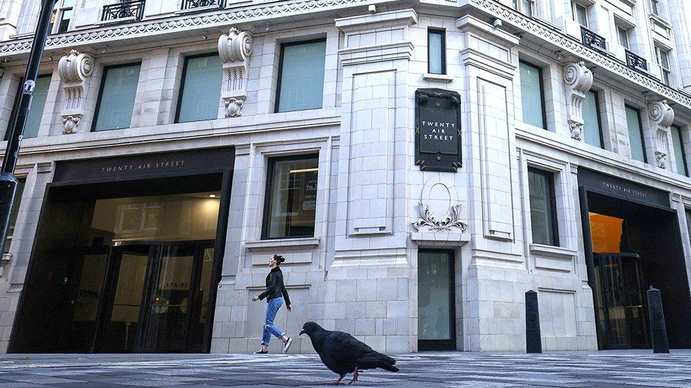 Exterior view of Twitter's Piccadilly Circus headquarters in London