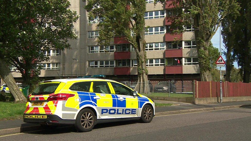 Police car at scene