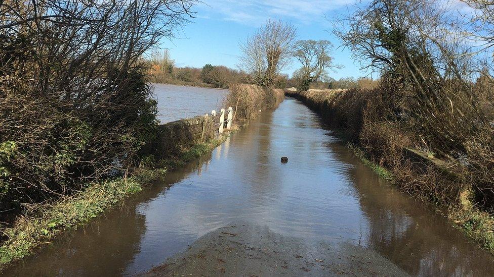 The road between Atcham and Cross Houses