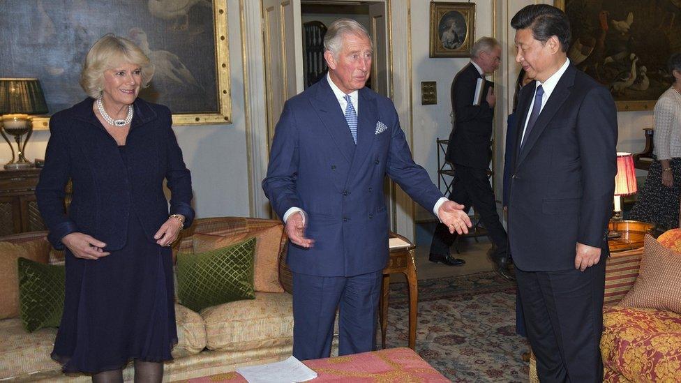 Prince of Wales and the Duchess of Cornwall welcome Chinese President Xi Jinping to Clarence House