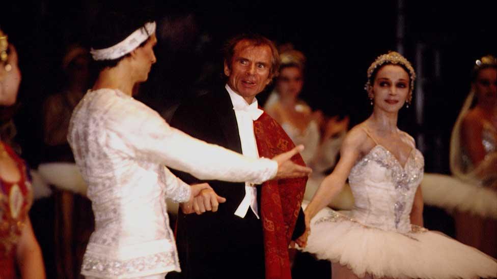 Rudolf Nureyev at the premier of La Bayadere at Paris's Opera Garnier in 1992