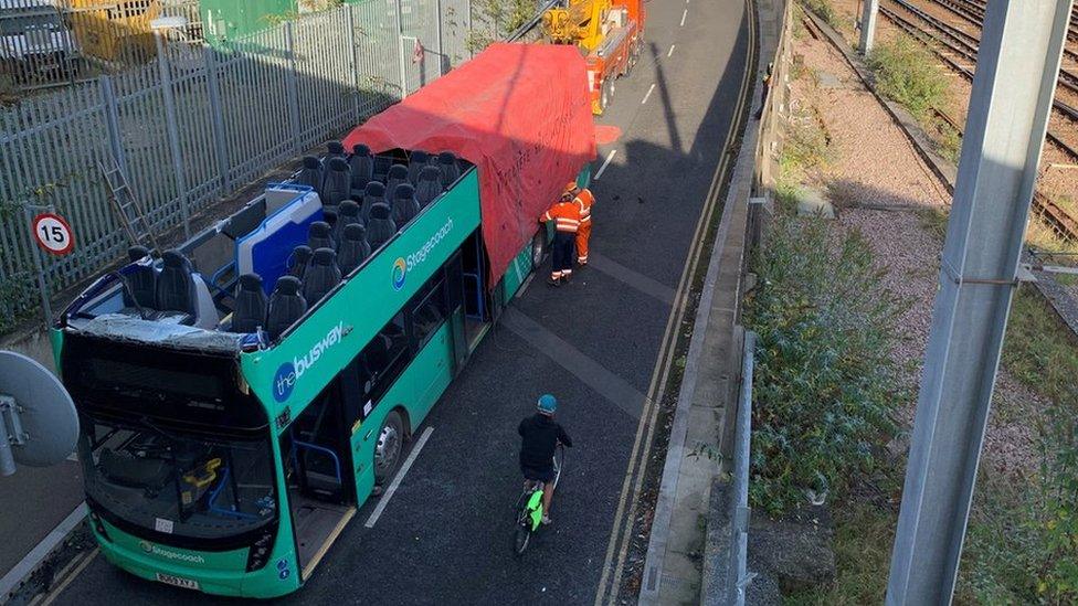 Stagecoach bus crash in Cambridge