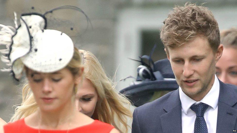 Joe Root (right) attend Ben Stokes wedding ceremony