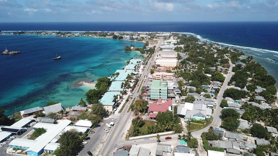 Majuro atoll and Majuro town, the Marshall islands