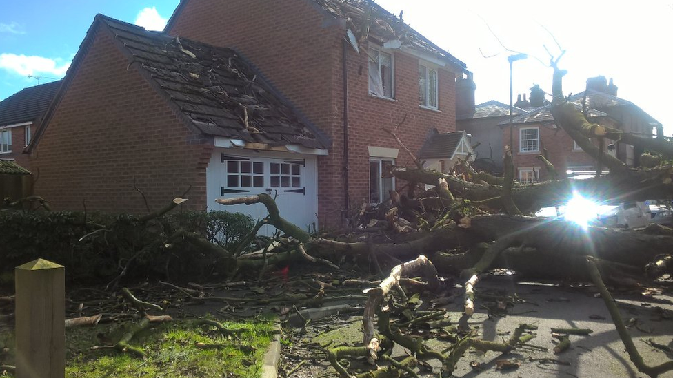 Damaged house