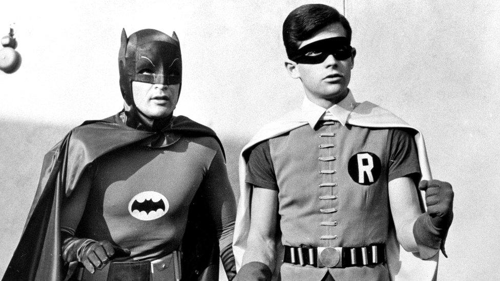 File photo of actor Adam West as Batman (left) and Burt Ward as Robin. dated 15 Feb 1966