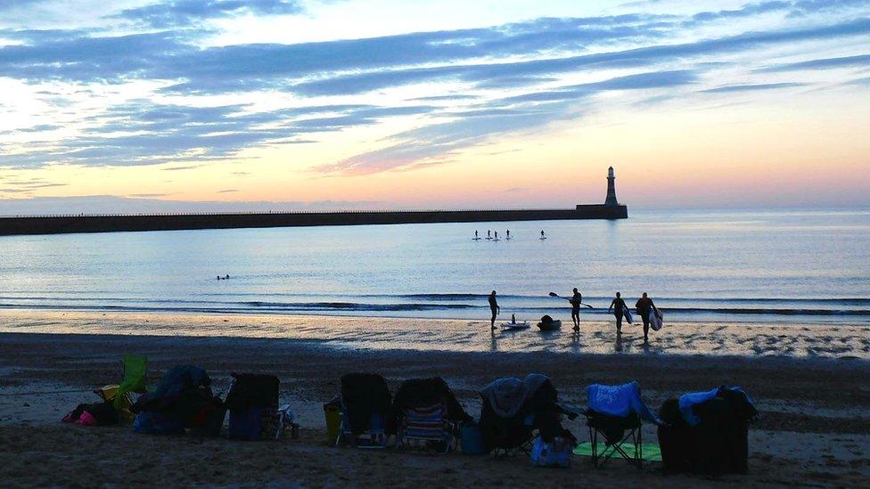 Paddleboarders on Roker Beach