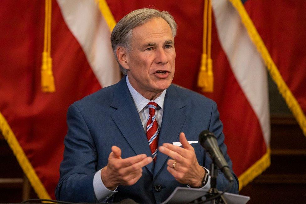 Texas Governor Greg Abbott pictured on May 18, 2020 in Austin, Texas.