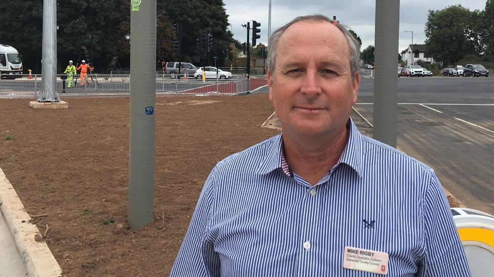 Councillor Mike Rigby At The Creech Castle Junction In Taunton.