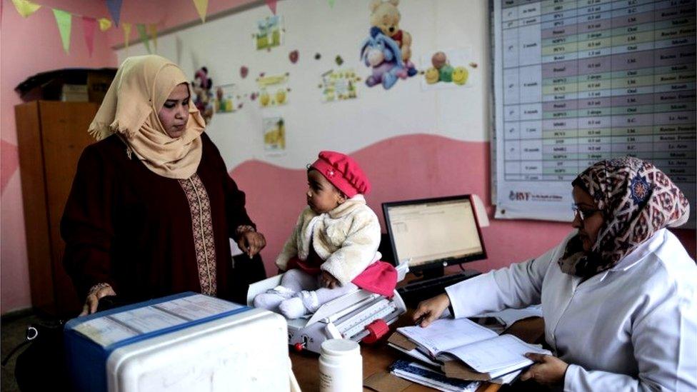 Unrwa-run clinic in Nuseirat refugee camp, Gaza (17/01/18)