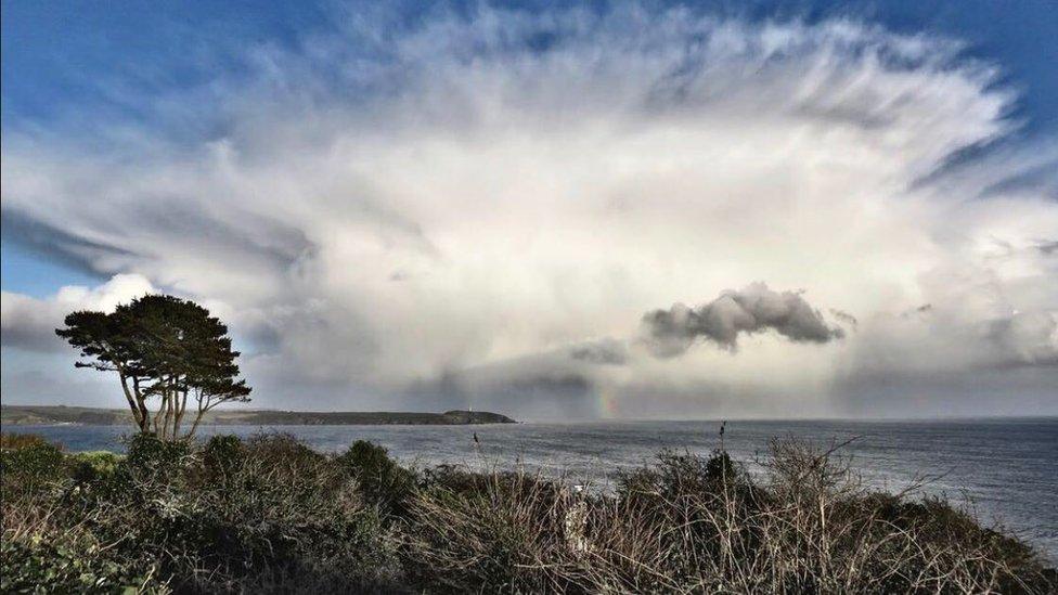 Storm Gareth in Carlyon Bay St Austell, Cornwall