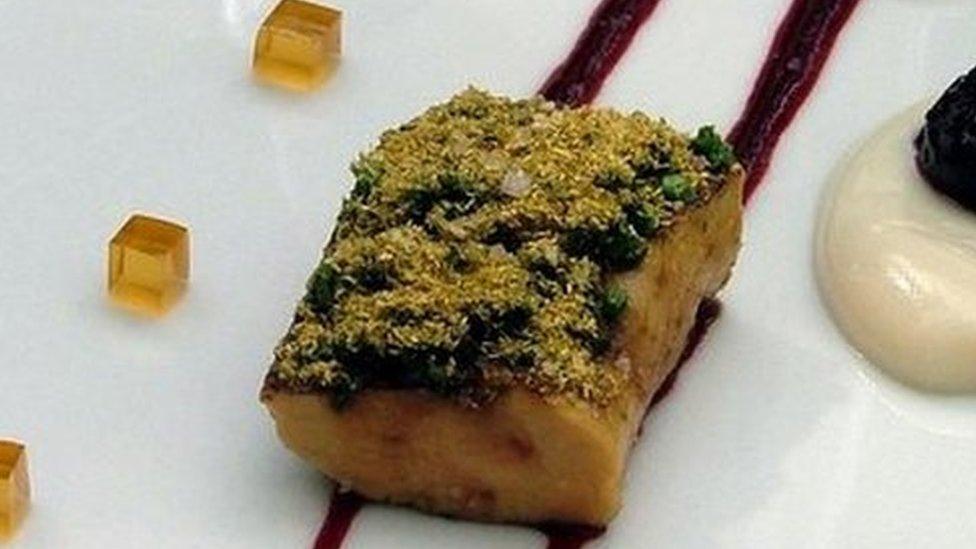 Foie gras being served at a restaurant