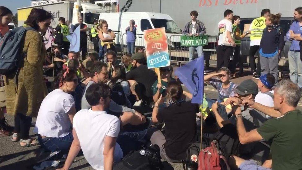 Protesters at the Port of Dover