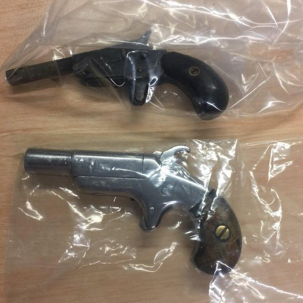 Police seized two handguns and other weapons from a man in Brisbane, Queensland