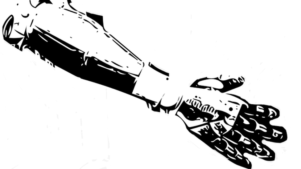 An illustration of a robotic hand