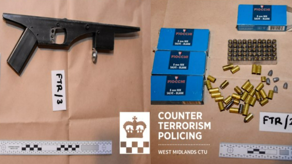 Ammunition and part of a gun
