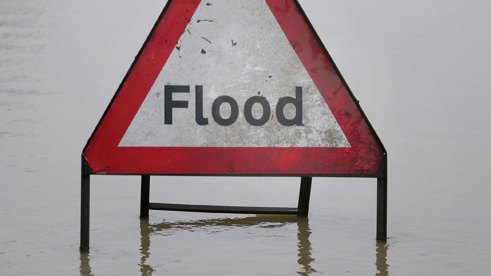 Flood warning sign