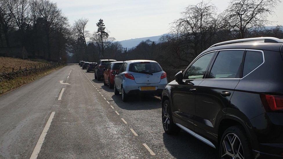 Cars parked near Monsal Head