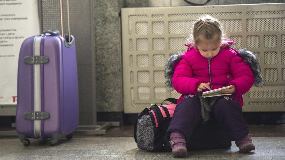 Girl and suitcase