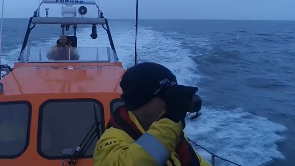 Lifeboat crews from Rhyl searching for Nicola Faith