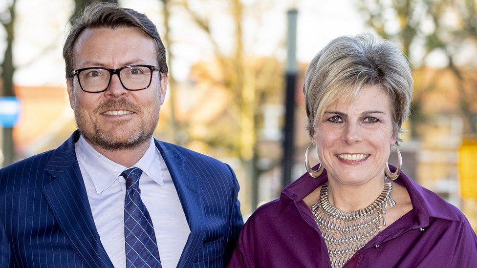 Prince Constantijn and Princess Laurentien of The Netherlands arrive at Theater De Flint for the Kingsday Concert on 15 April, 2019 in Amersfoort, Netherlands.