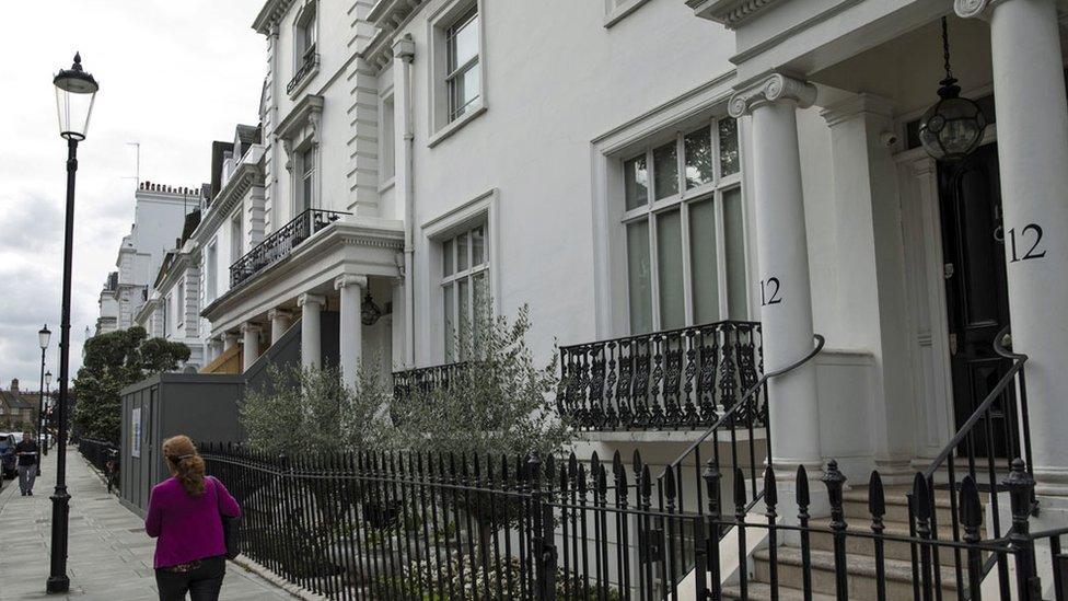 Mrs Hajiyeva's home in Knightsbridge, a short walk from Harrods