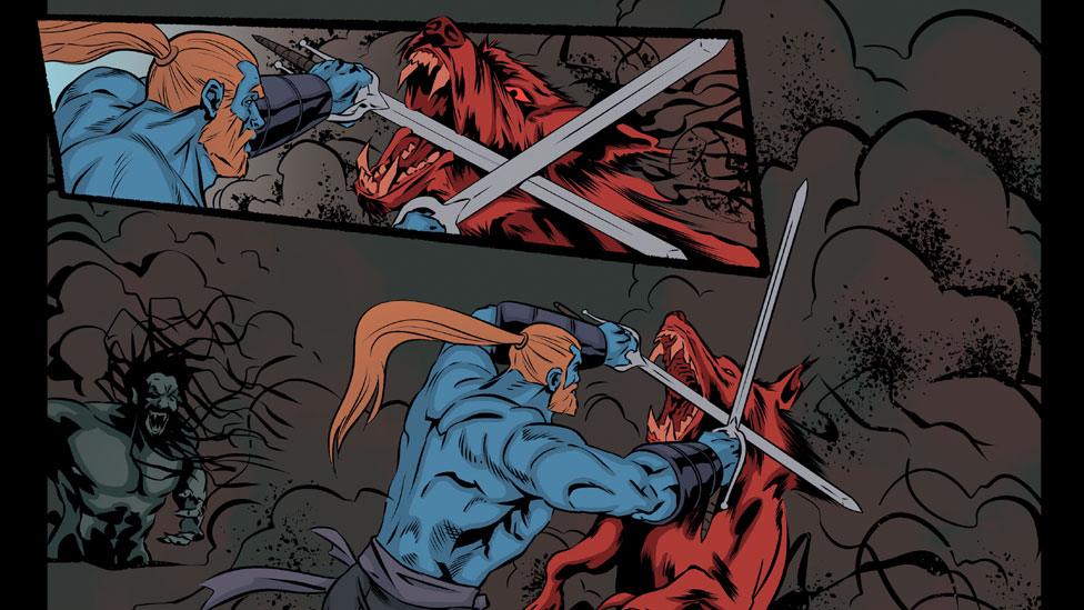 A panel from the Saltire graphic novel