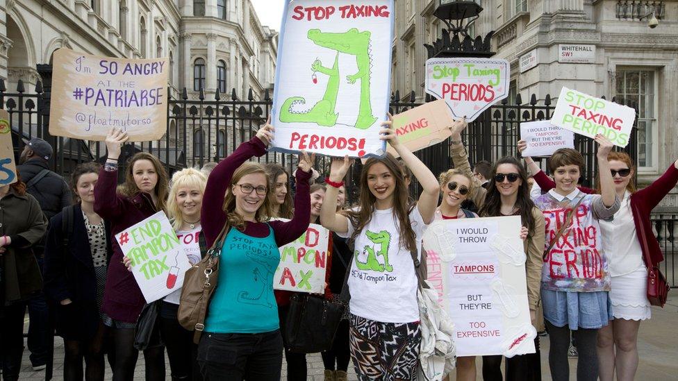 Tampon tax protest