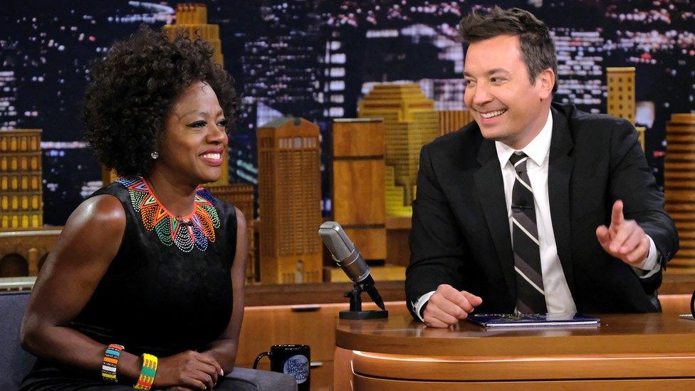 Viola Davis and Jimmy Fallon