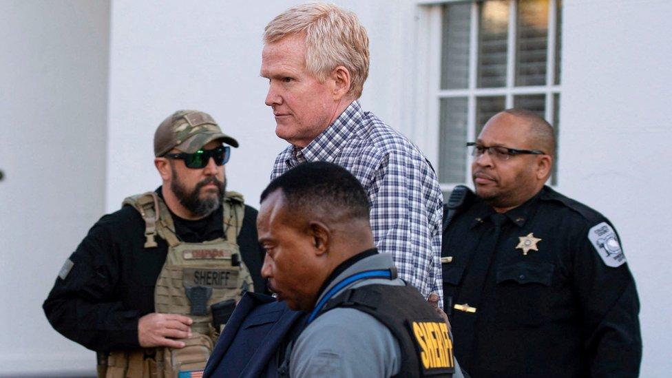 Alex Murdaugh is led out of the Colleton County Courthouse