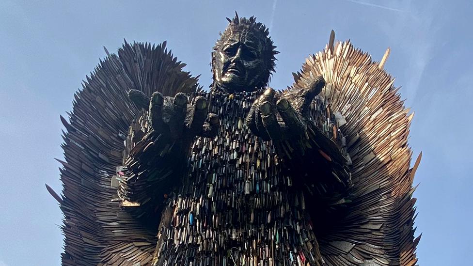 The National Monument Against Violence and Aggression on display in Chelmsford's Central Park