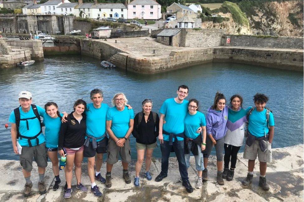 Laurence with friends at harbour