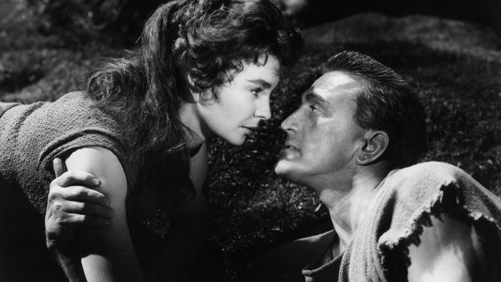 British actress Jean Simmons co-starred in Spartacus with Douglas