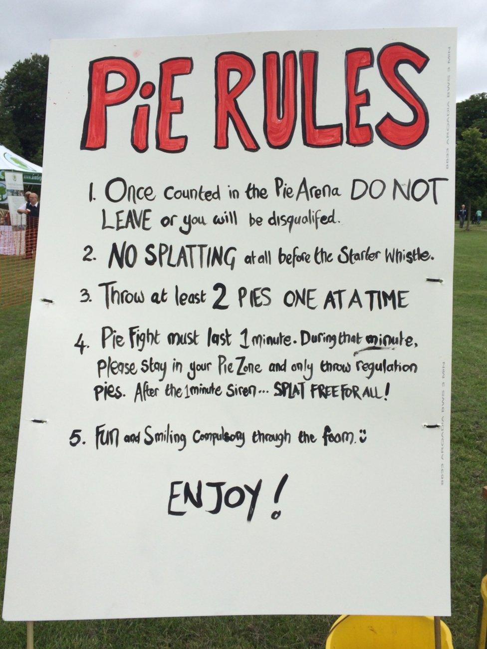 Ulverston pie fight world record breaking attempt rules