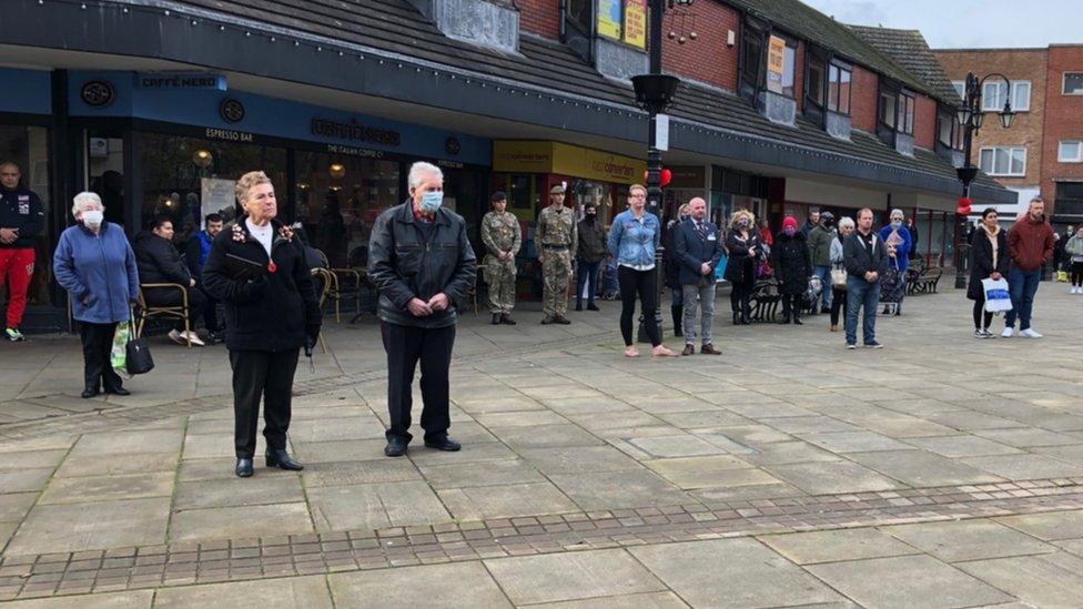 People paid their respects in Wrexham town centre