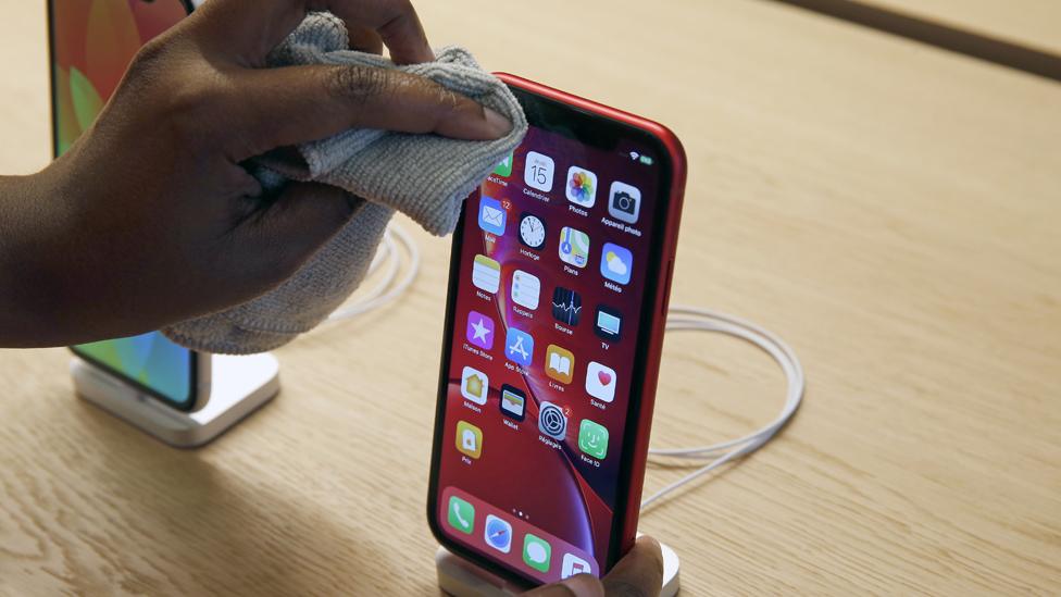 Apple iPhones on sale in Paris, 2018