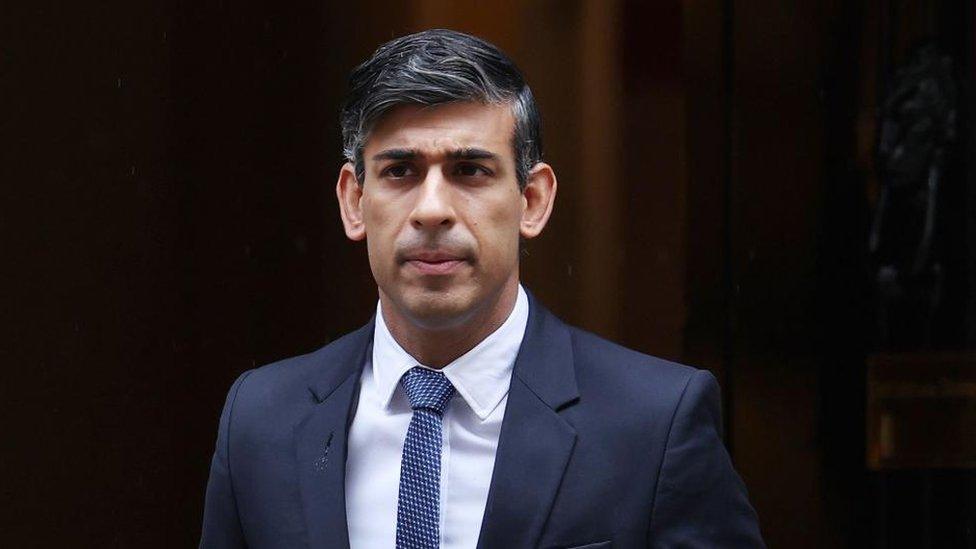 Prime Minister Rishi Sunak seen leaving 10 Downing Street