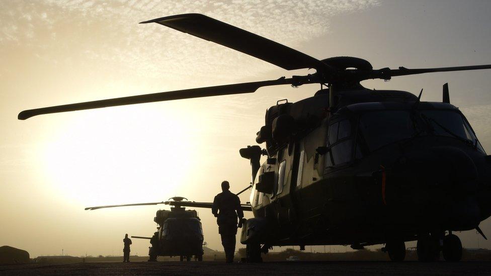 French military helicopter in Mali