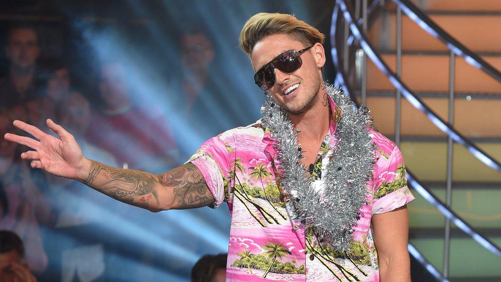 Stephen Bear being crowned winner of Celebrity Big Brother 2016