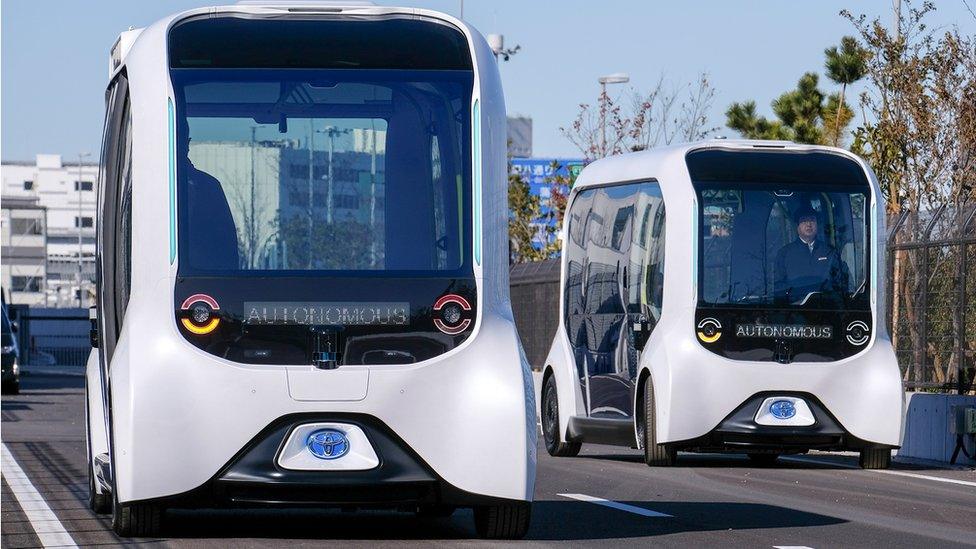 Toyota's e-Palette driverless vehicles.