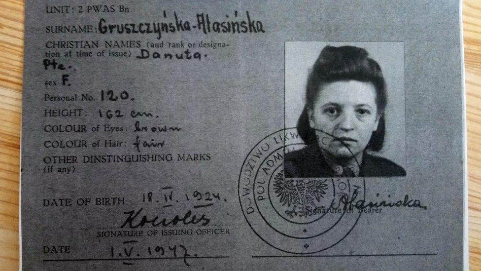 ID card of Danuta Gruszczynska-Alasinska