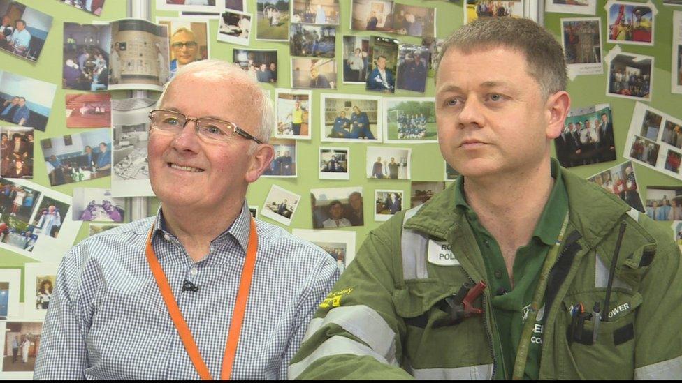 Alex Pollock (L) and his son Ronnie Pollock (R)