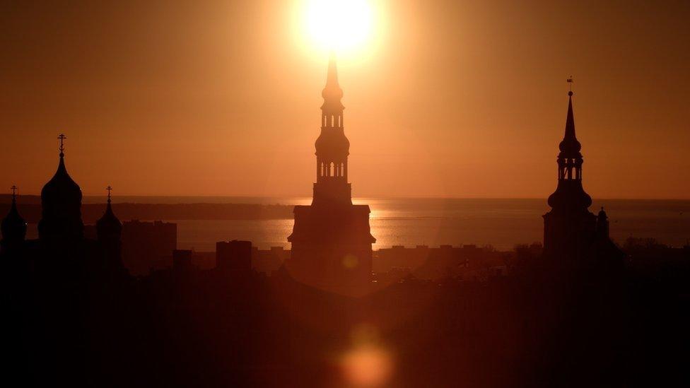 Tallinn in sunset