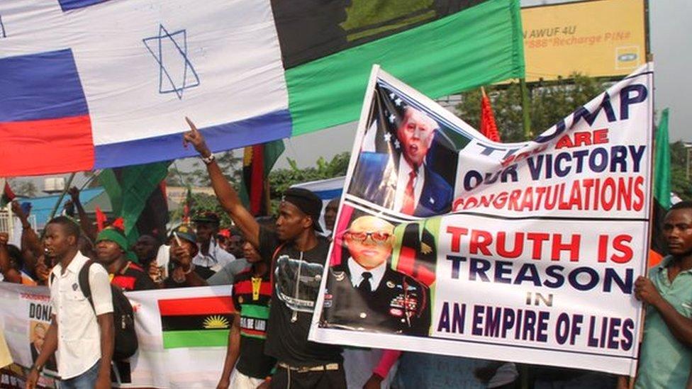 Pro-Biafra protesters in Port Harcourt