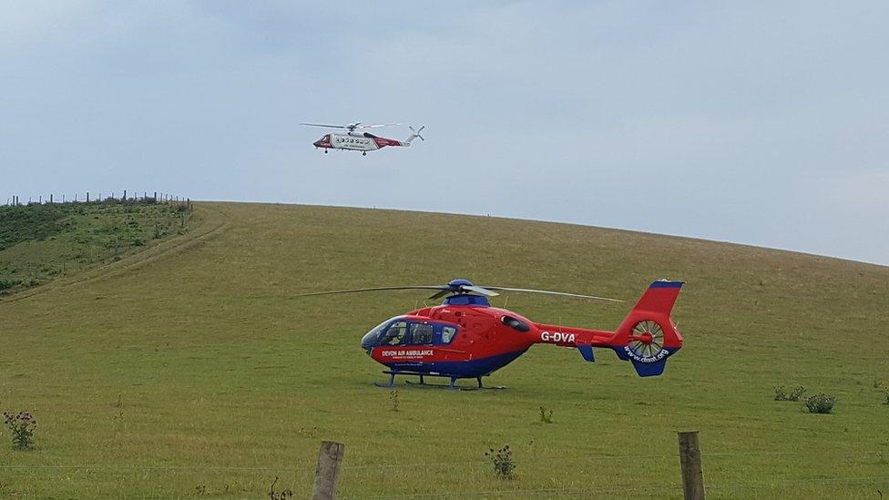 air ambulance landed on field