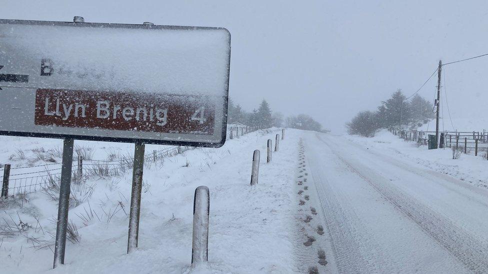 snow on road