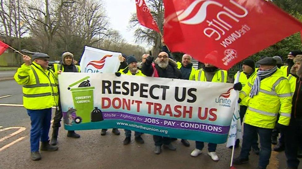 Striking bin workers