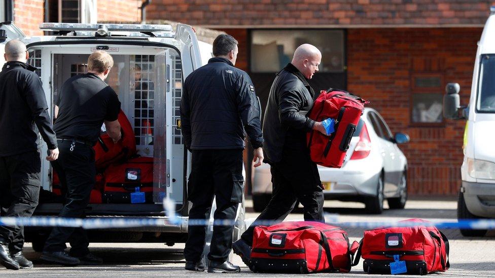 Officers are helping inspectors with their equipment in Salisbury