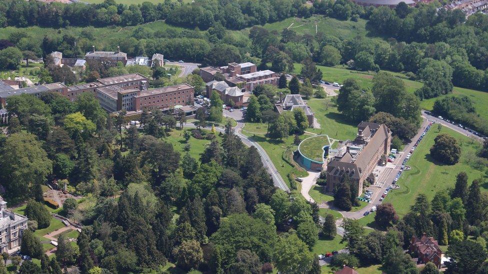 Exeter university aerial view